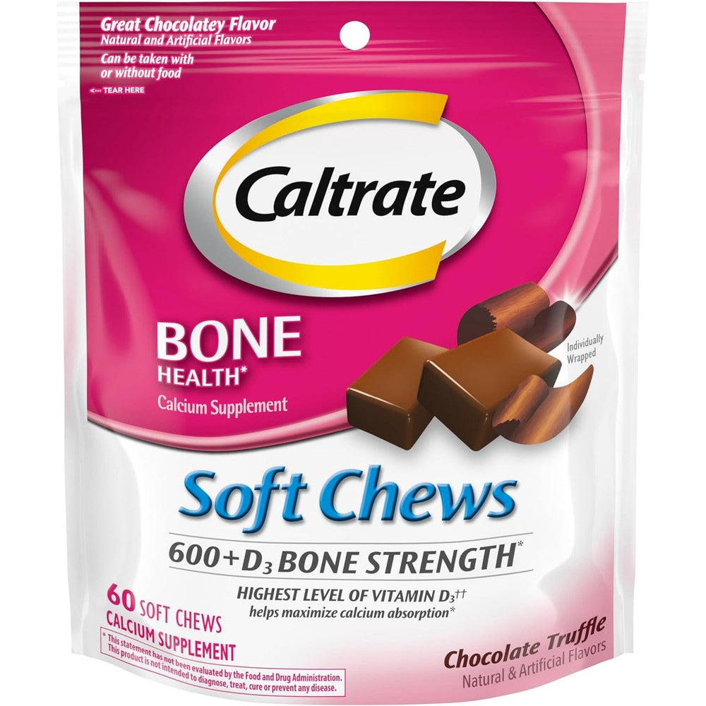 Caltrate 600 Plus D3 Chocolate Truffle Soft Chews front view