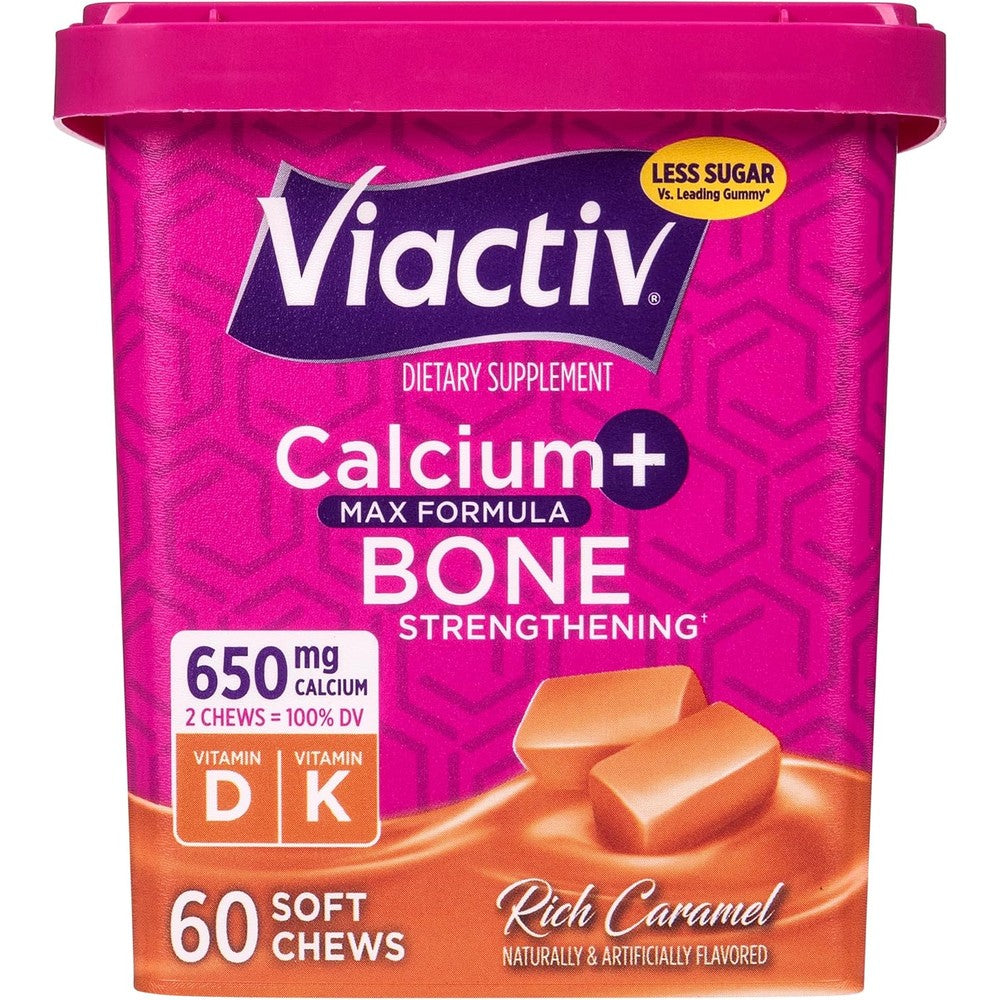Viactiv Calcium Plus Vitamin D3 Soft Chews Caramel front packaging