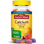 Nature Made Calcium 500mg and Vitamin D3 Gummies front view bottle and commercial packaging