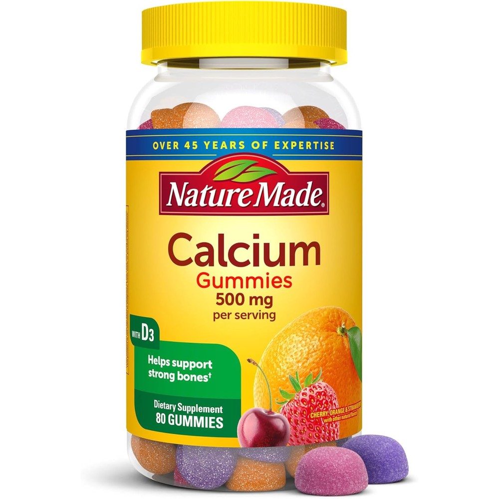 Nature Made Calcium 500mg Vitamin D3 Gummies front view