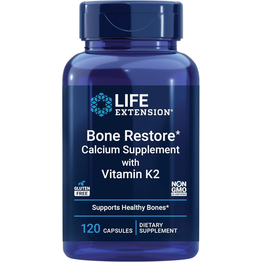 Life Extension Bone Restore with Vitamin K2 bottle front view