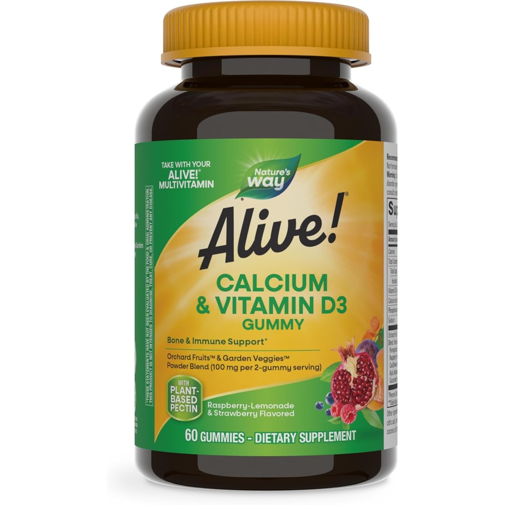 Nature's Way Alive! Calcium and Vitamin D3 Gummies bottle front view