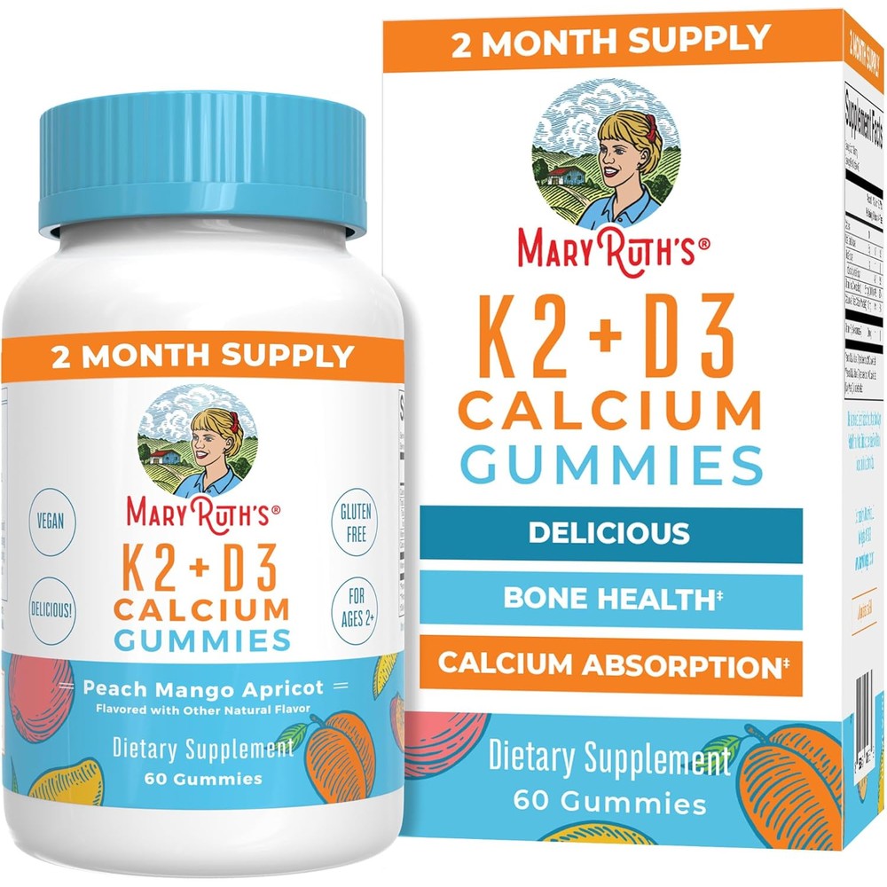 Maryruth Organics Calcium Vitamin D3 K2 Gummies bottle front view
