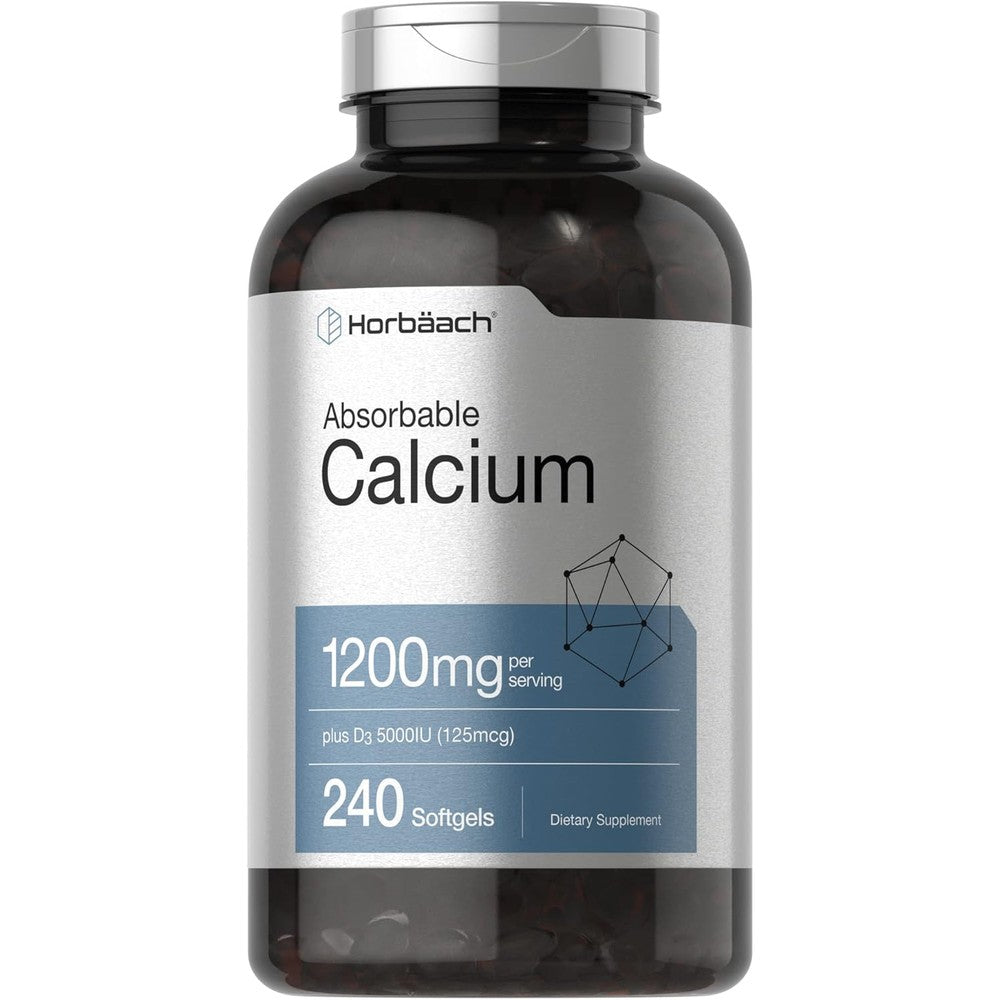 Horbäach Calcium 1200mg Vitamin D3 240 Softgels front view