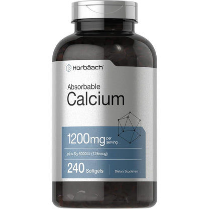 Horbäach Calcium 1200mg Vitamin D3 240 Softgels front view