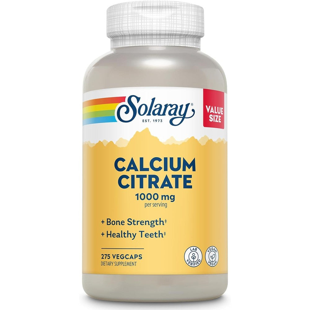 Solaray Calcium Citrate 1000mg bottle front view