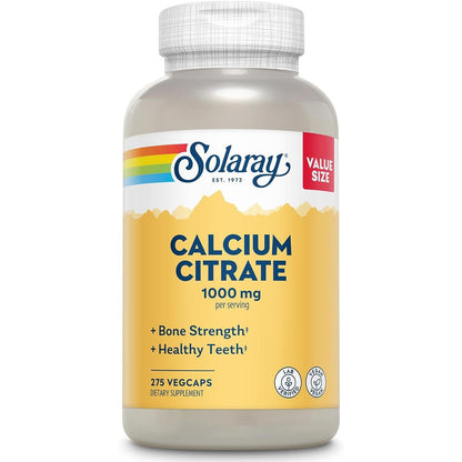 Solaray Calcium Citrate 1000mg bottle front view
