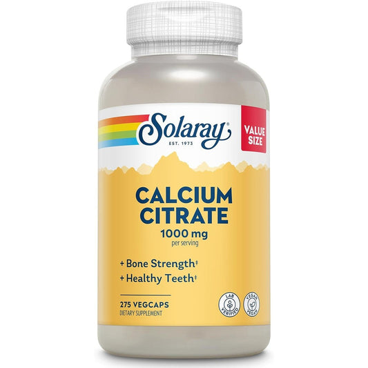 Solaray Calcium Citrate 1000mg bottle front view