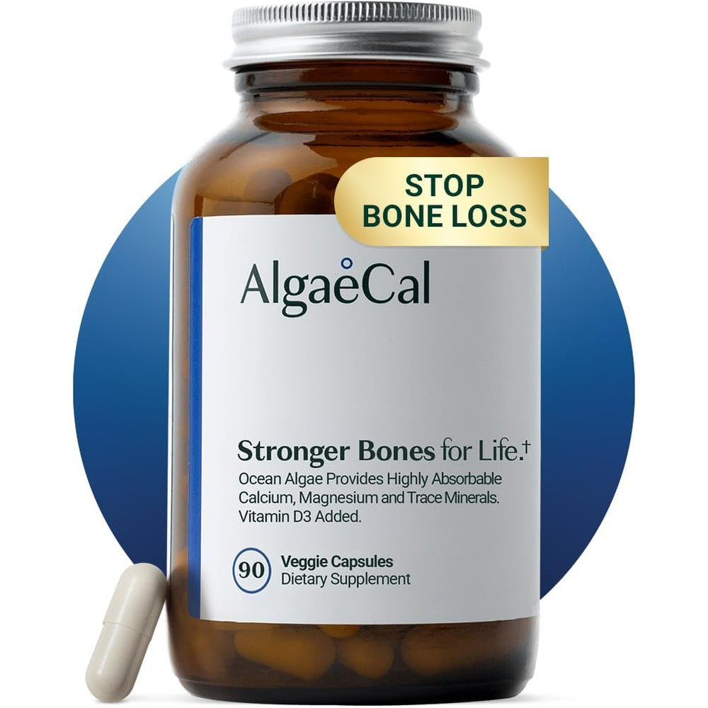 AlgaeCal Plant Based Calcium Supplement 90 veggie capsules for bone strength
