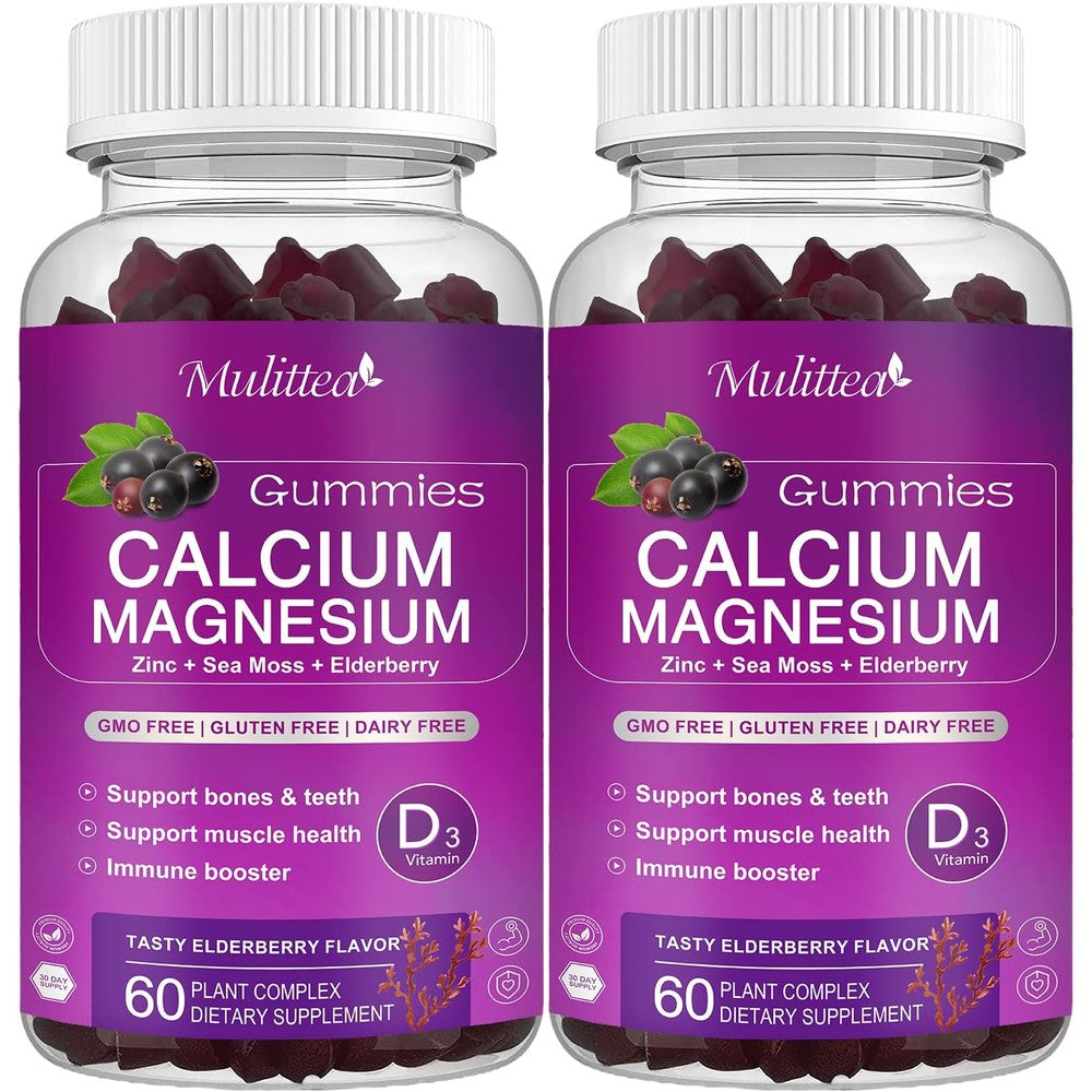 Mulittea Calcium Supplement With Vitamin D3 and K2 Gummies front view