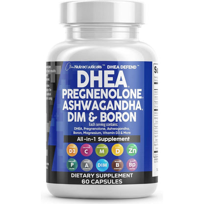 Clean Nutraceuticals DHEA and Pregnenolone hormone support front view
