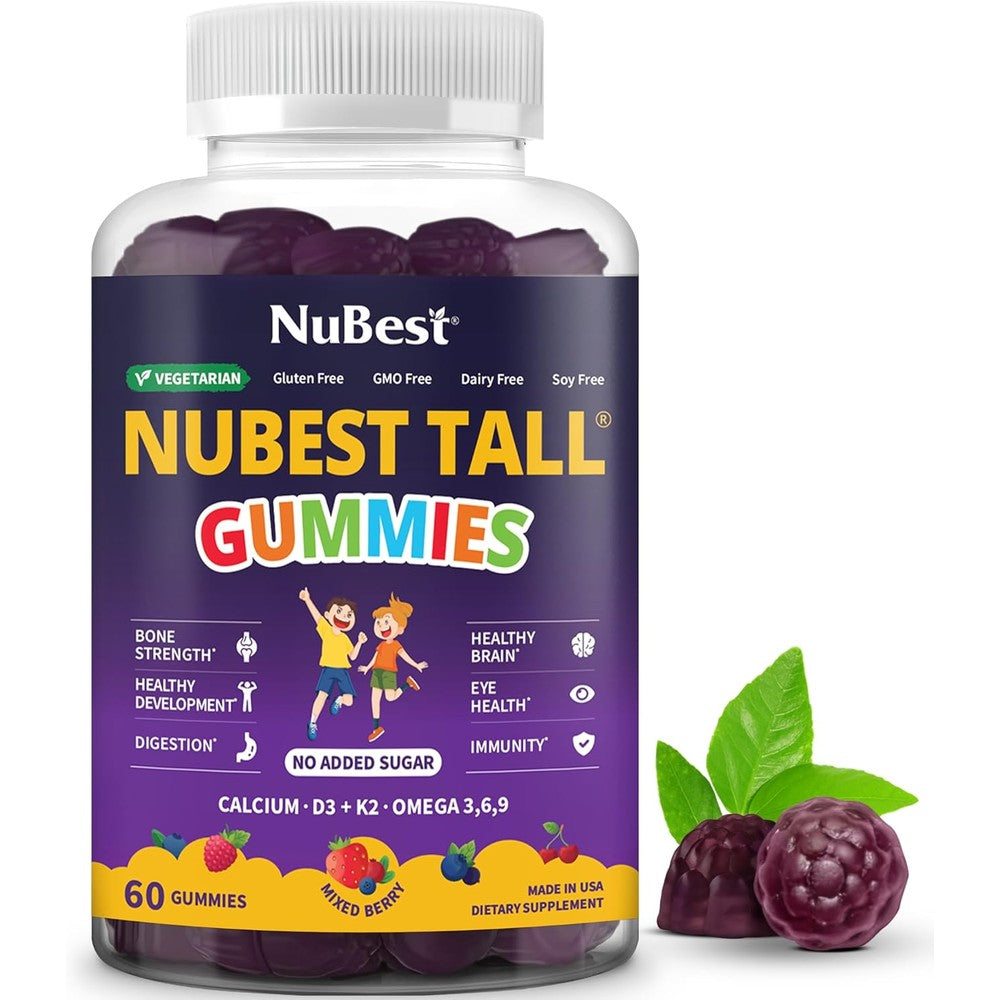 NuBest Tall Gummies 60 count bottle front view