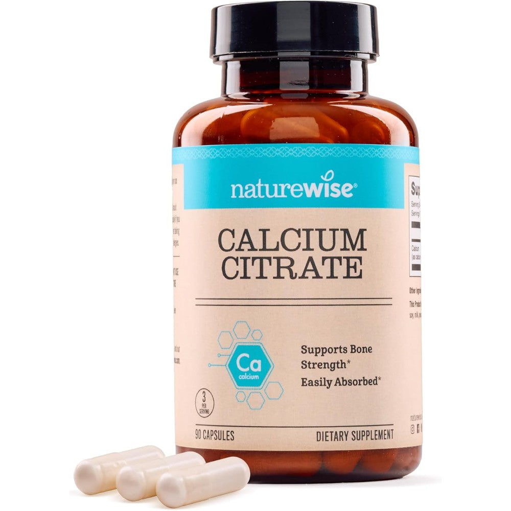 NatureWise Calcium Citrate 500mg front view bottle label