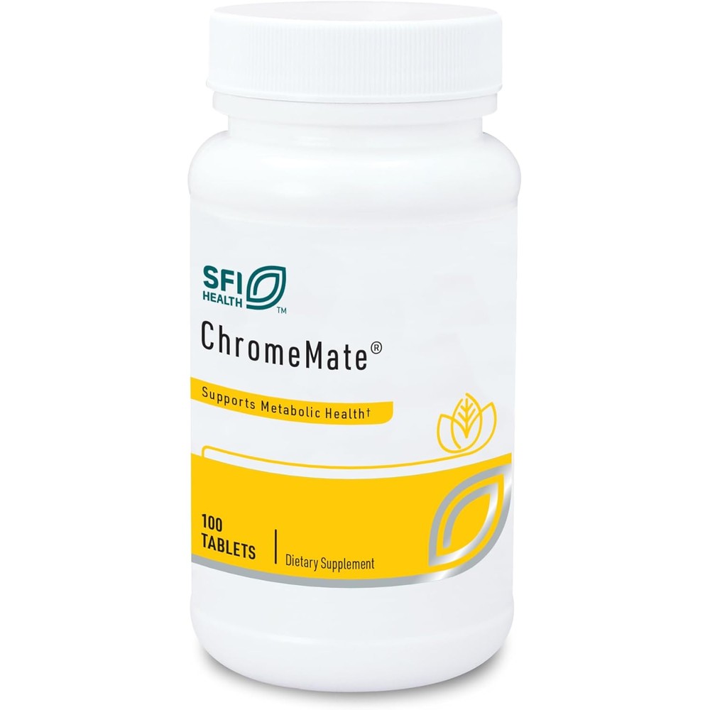 Klaire Labs SFI Health ChromeMate bottle front view showing metabolic support label.