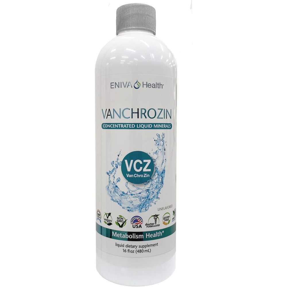 Eniva Health VANCHROZIN Liquid Ionic Minerals front view bottle for blood sugar support
