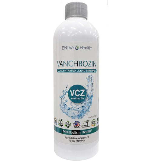 Eniva Health VANCHROZIN Liquid Ionic Minerals front view bottle for blood sugar support