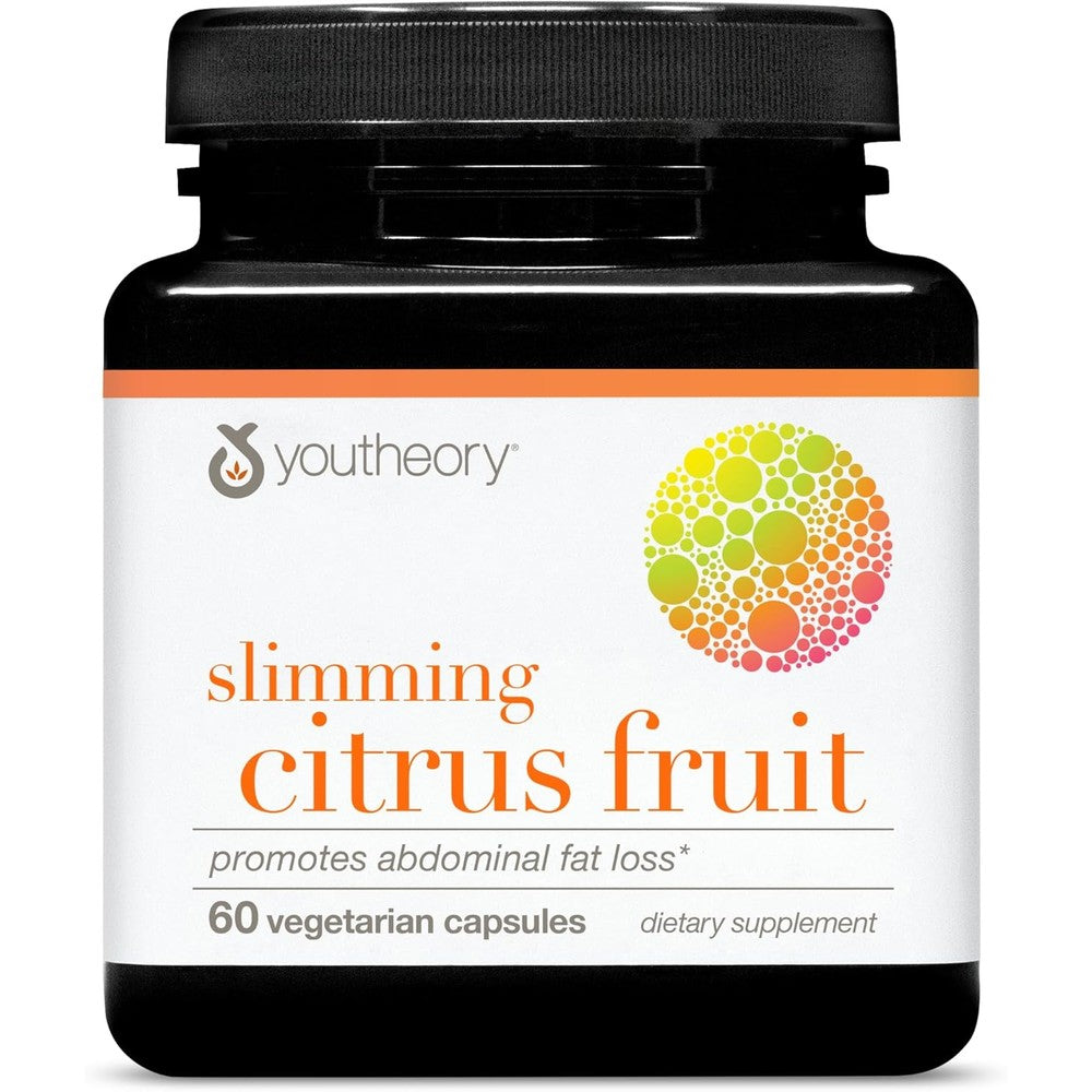 Youtheory Slimming Citrus Fruit 60 vegetarian capsules front bottle view
