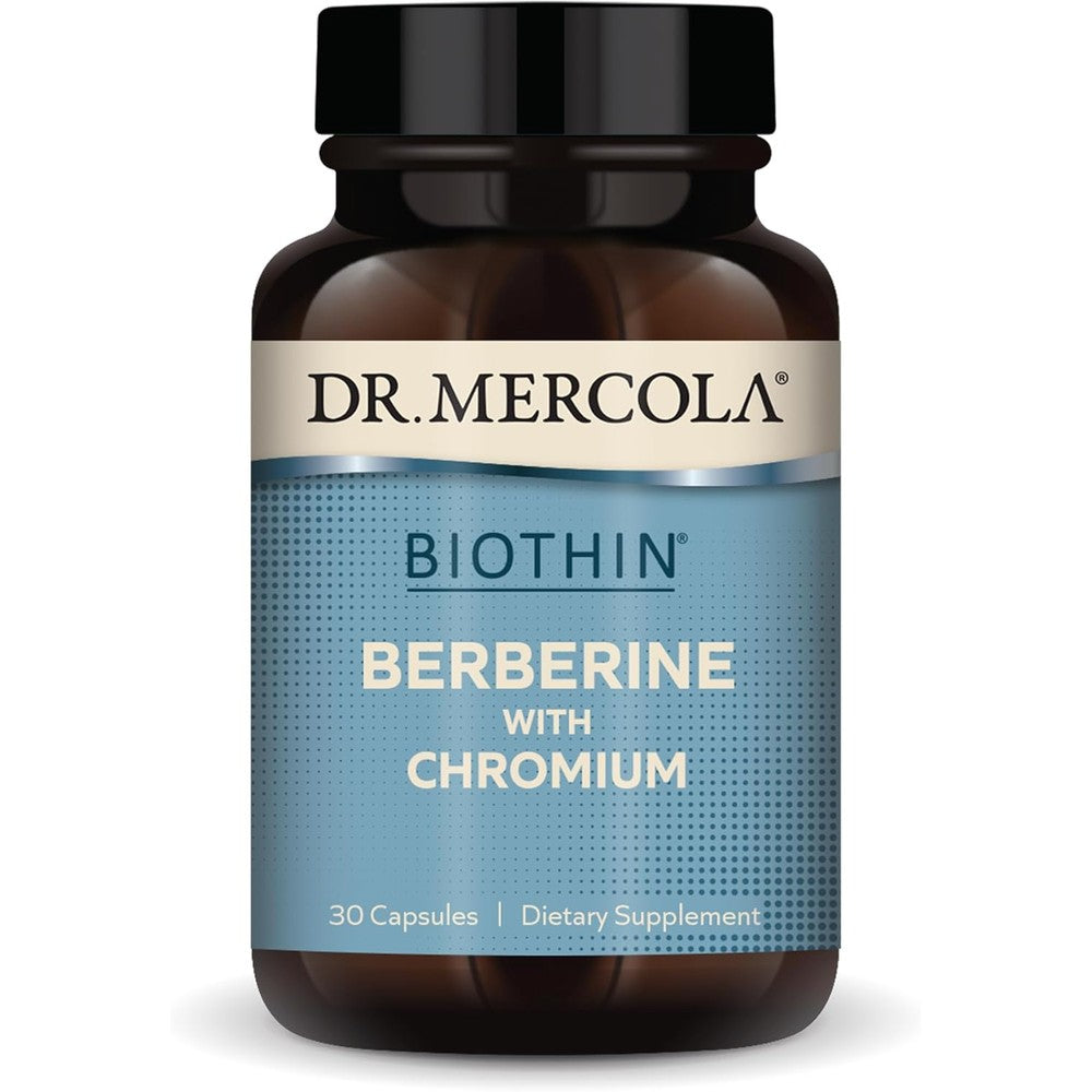Dr. Mercola Biothin Berberine with Chromium front view premium metabolic supplement