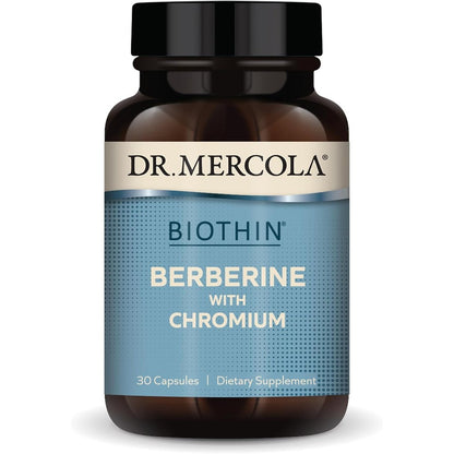 Dr. Mercola Biothin Berberine with Chromium front view premium metabolic supplement