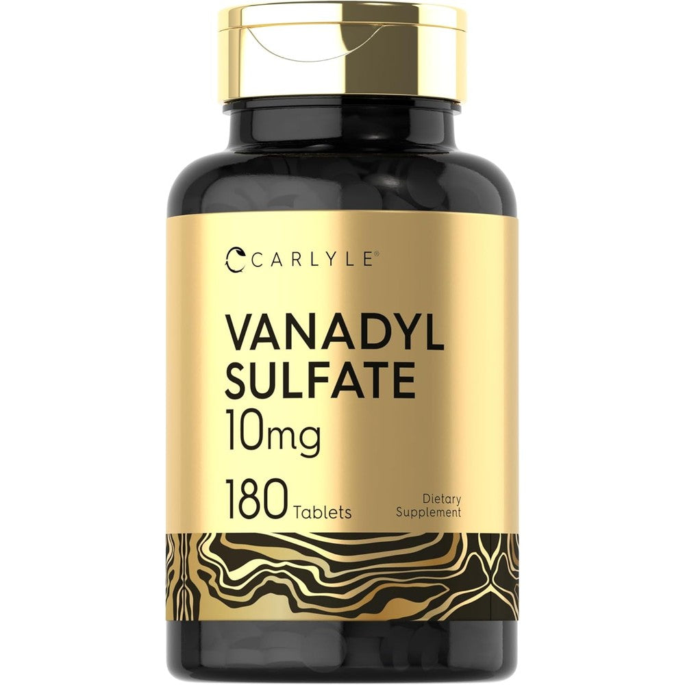 Carlyle Vanadyl Sulfate 10 Mg bottle front view showcasing vegetarian dietary supplement packaging