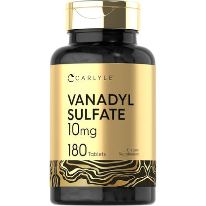 Carlyle Vanadyl Sulfate 10 Mg bottle front view showcasing vegetarian dietary supplement packaging