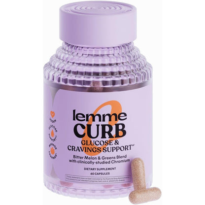Lemme Curb Cravings And Metabolism Support 60 vegetarian capsules front view showing authentic packaging.