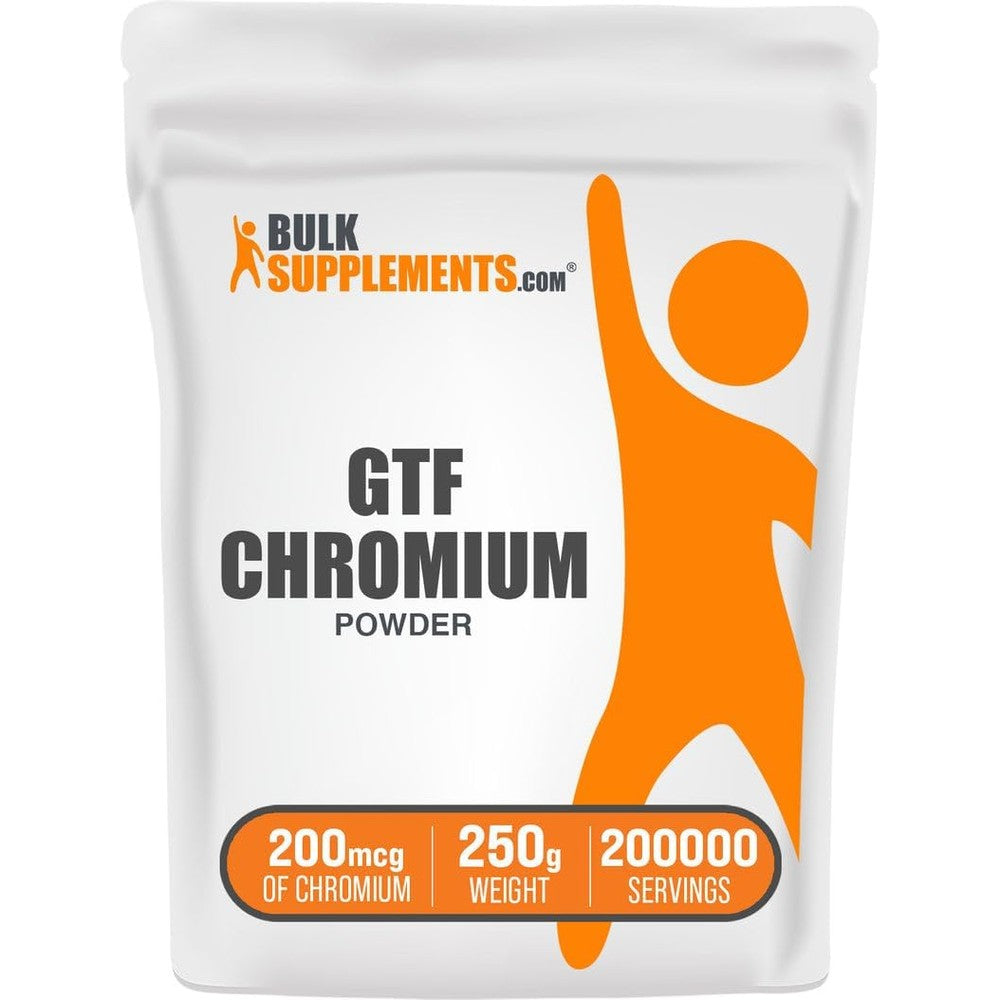 BulkSupplements Chromium GTF Powder 250g front view of the pouch packaging.
