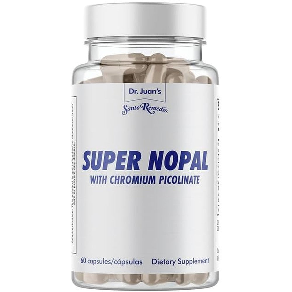 Santo Remedio Super Nopal 60 capsules front view bottle for blood sugar support