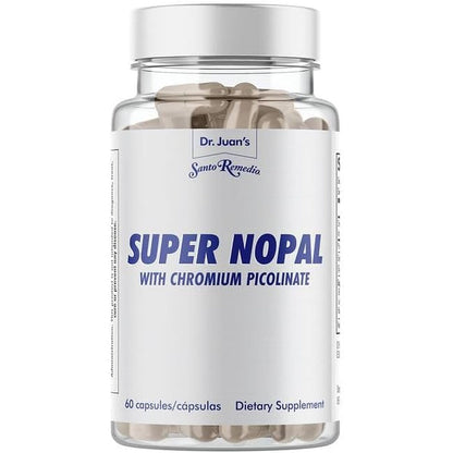 Santo Remedio Super Nopal 60 capsules front view bottle for blood sugar support