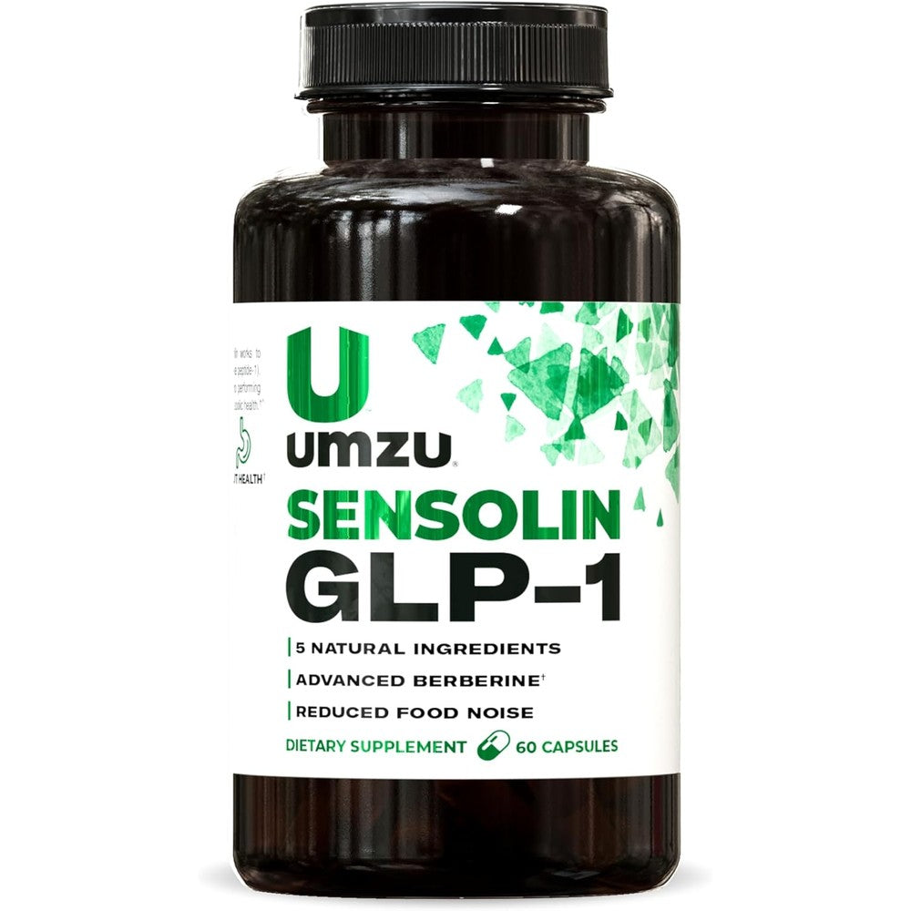 UMZU Sensolin GLP 1 Support 60 capsules front view bottle on a clean background.