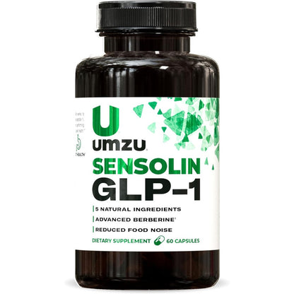 UMZU Sensolin GLP 1 Support 60 capsules front view bottle on a clean background.