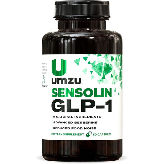 UMZU Sensolin GLP 1 Support 60 capsules front view bottle on a clean background.