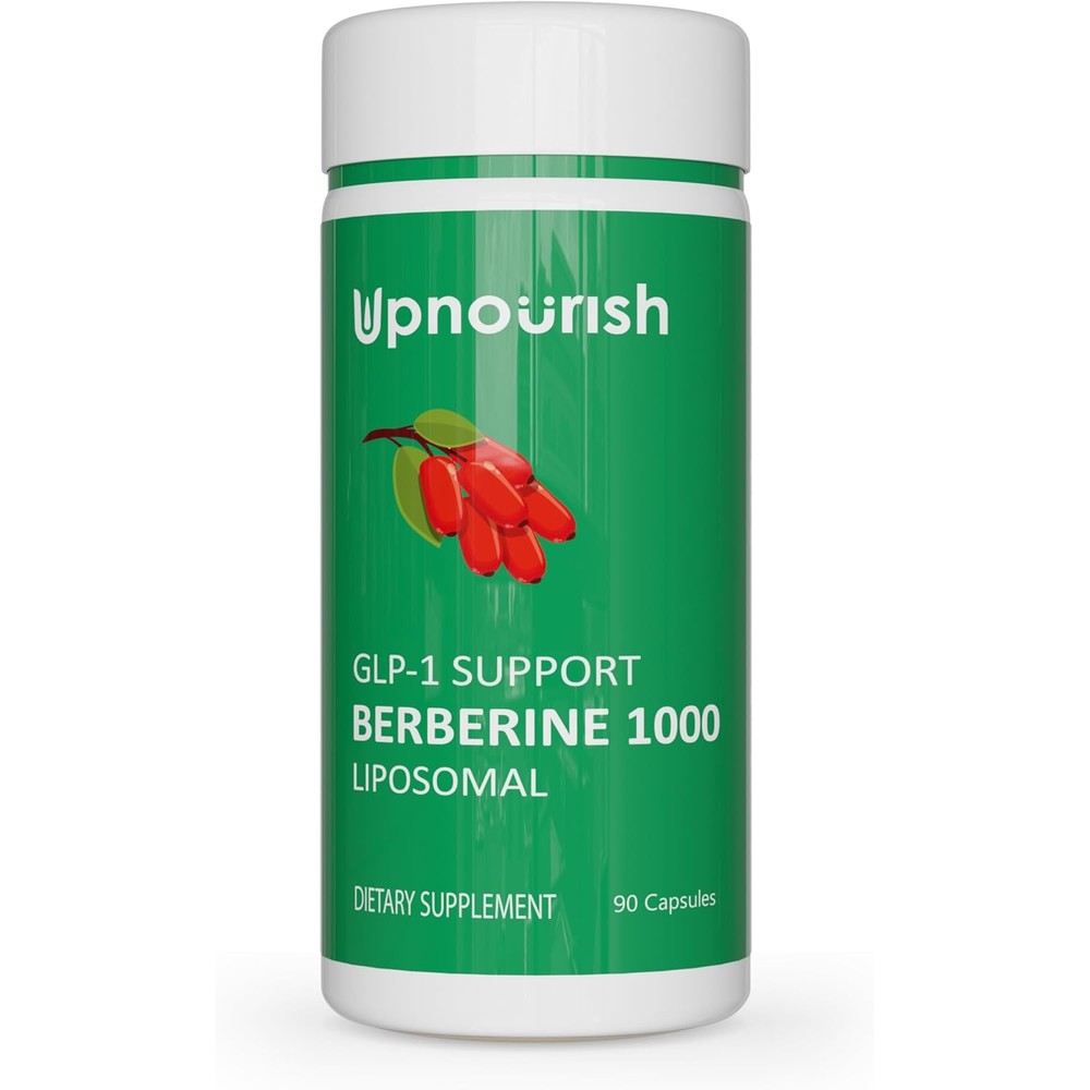 UpNourish Liposomal Berberine 1000mg front view bottle for metabolic health support
