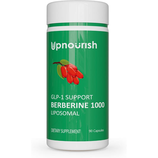 UpNourish Liposomal Berberine 1000mg front view bottle for metabolic health support