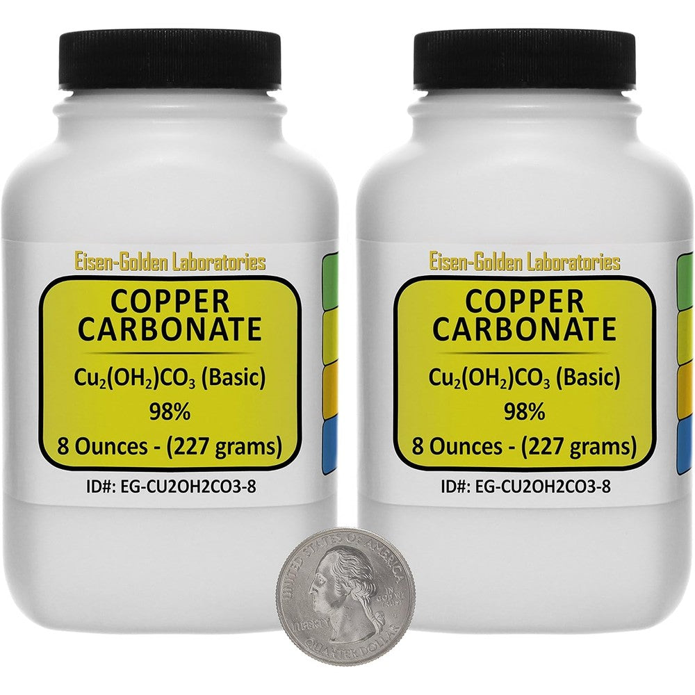 Eisen-Golden Laboratories copper carbonate powder front view of two space saver bottles