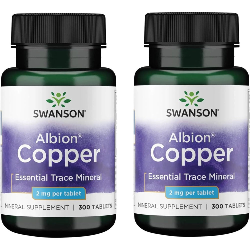 Swanson Copper Chelate 2mg supplement bottles front view