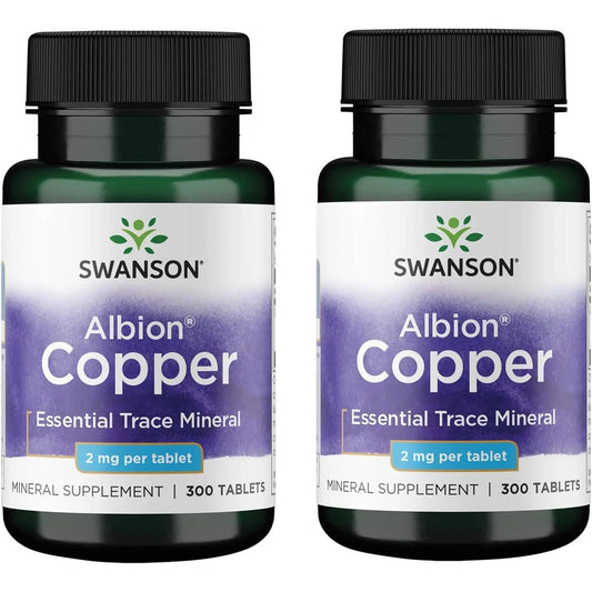 Swanson Copper Chelate 2mg supplement bottles front view