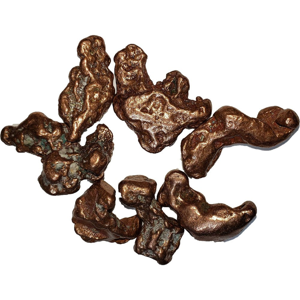 StarStuff.Rocks premium natural solid copper nuggets 2 ounce set front view.