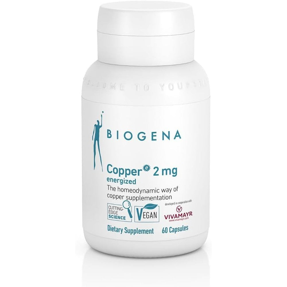 Biogena Copper 2 mg Energized bottle front view