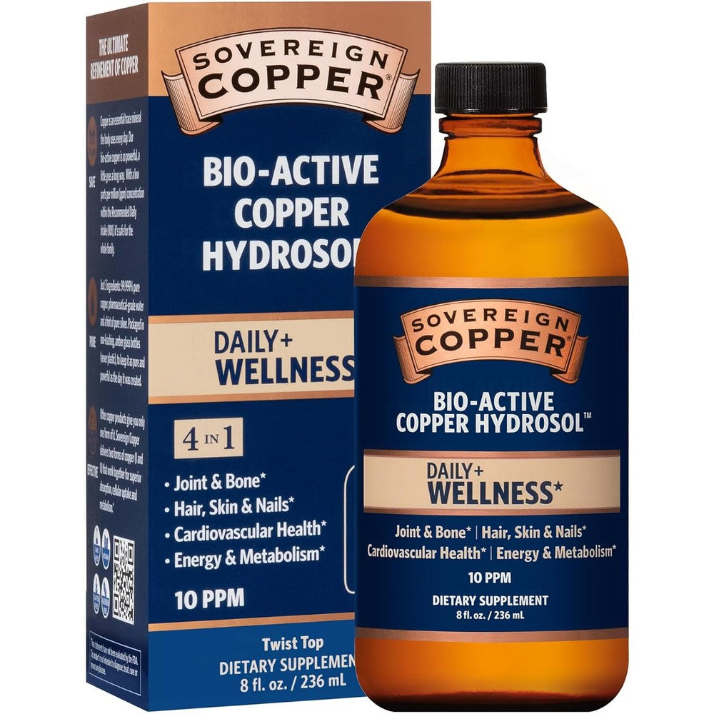 Sovereign Copper Bio-Active Copper Hydrosol 8 fluid ounce front view