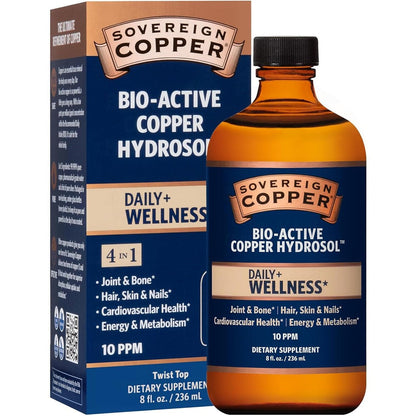 Sovereign Copper Bio-Active Copper Hydrosol 8 fluid ounce front view