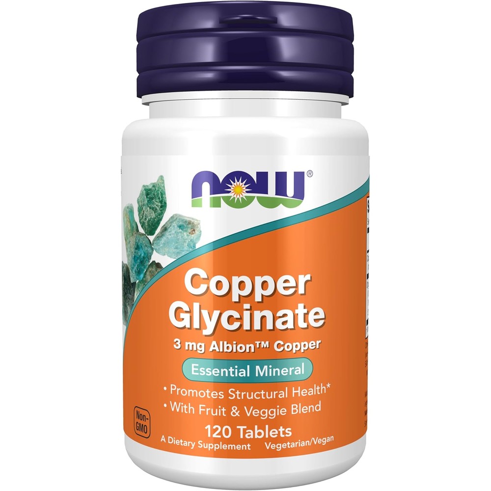 Now Foods Copper Glycinate 3mg Albion Copper front view