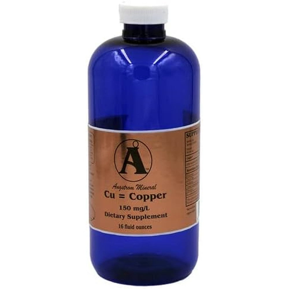 Angstrom Minerals Copper liquid supplement 16 fluid ounce bottle front view for immune health