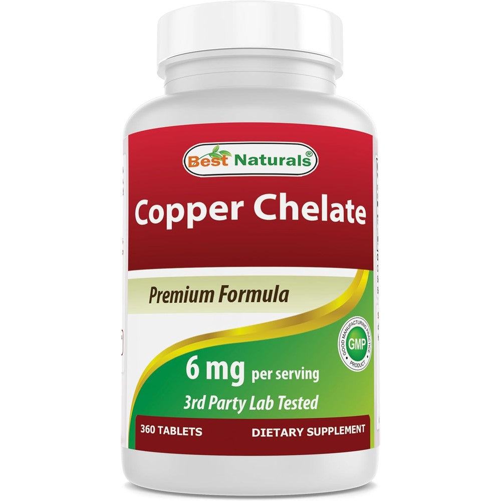 Best Naturals Copper Chelate 6mg bottle front view