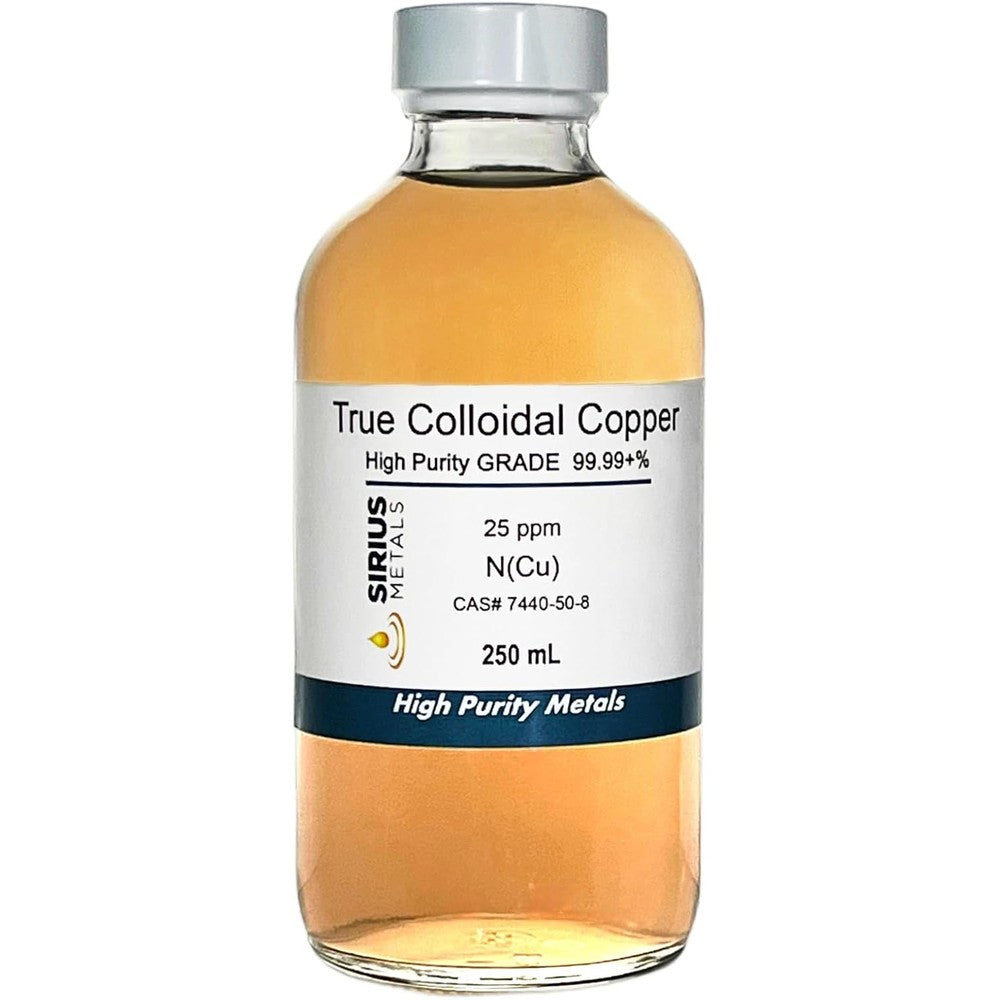Sirius Metals Copper Nanoparticle Solution front view premium colloidal mineral supplement