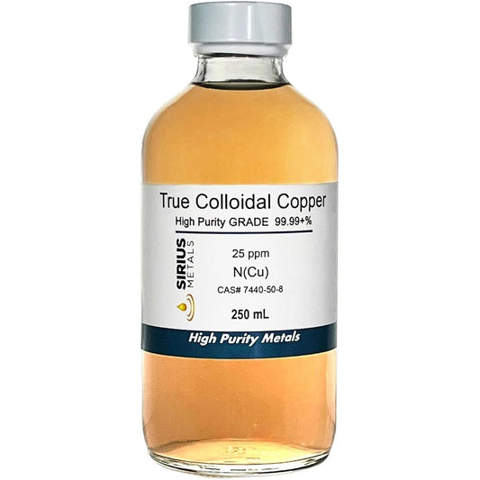 Sirius Metals Copper Nanoparticle Solution front view premium colloidal mineral supplement