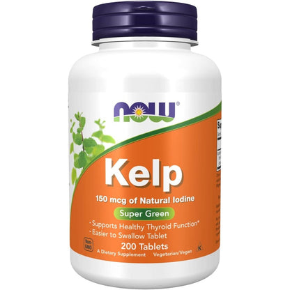 NOW Foods Kelp 150 mcg bottle front view for thyroid support