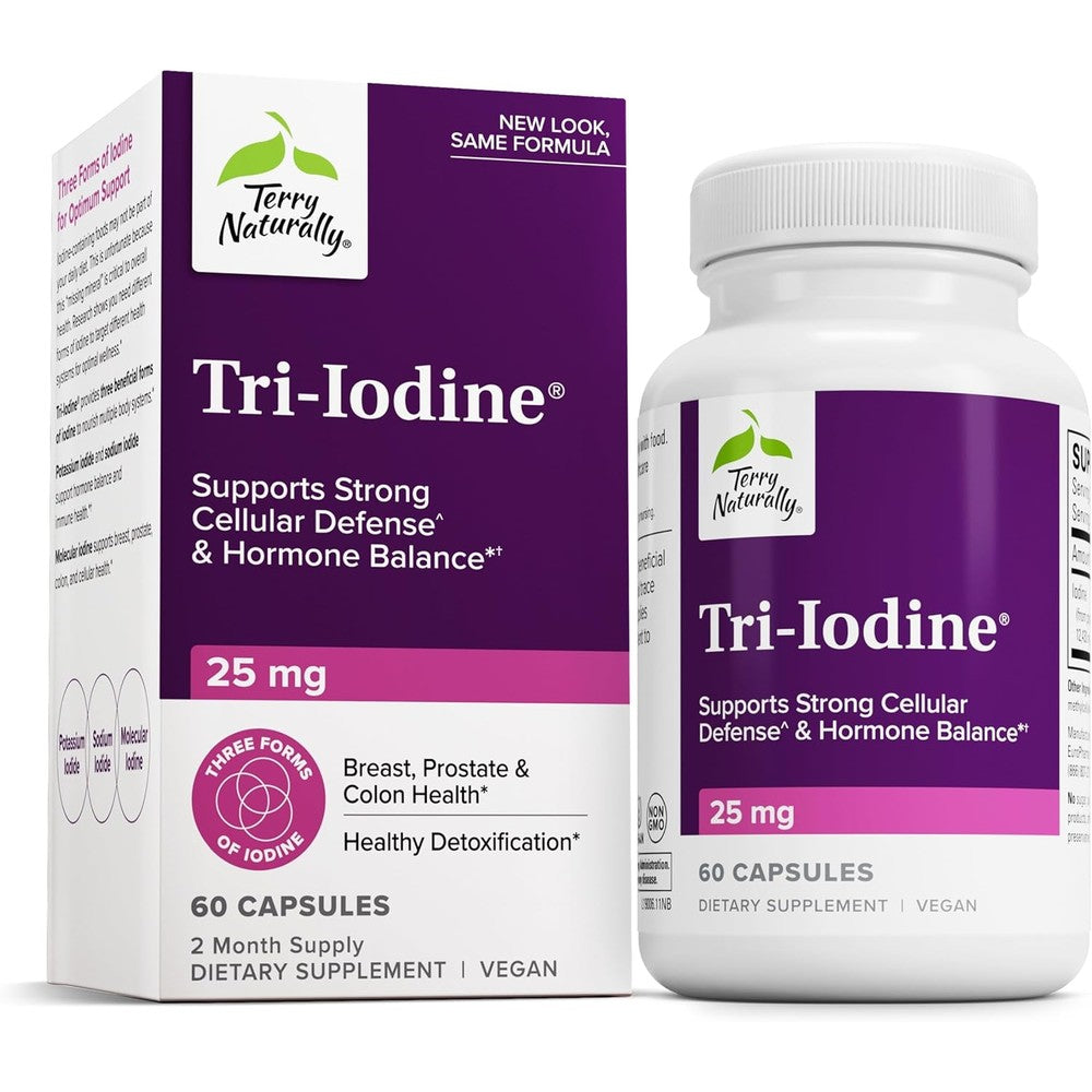Terry Naturally Tri Iodine 25mg front view bottle