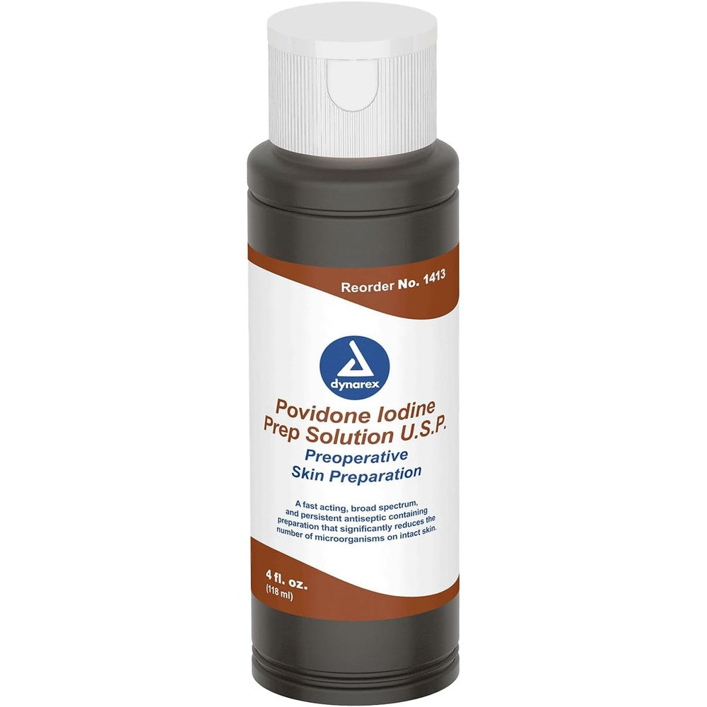 Dynarex Povidone Iodine Antiseptic Prep Solution front bottle view
