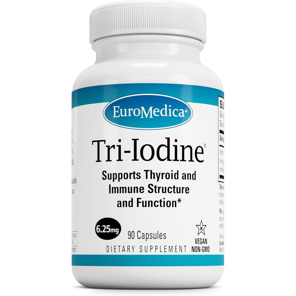 Euromedica Tri-Iodine thyroid support supplement bottle front view
